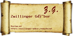 Zwillinger Gábor névjegykártya